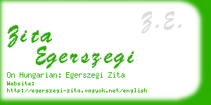 zita egerszegi business card